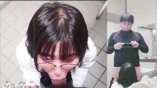 『岛国版百度云泄密流出』高校制服学妹和学长课间性福时光 卫生间无套爆操制服学妹 双视角自拍 高清1080P版